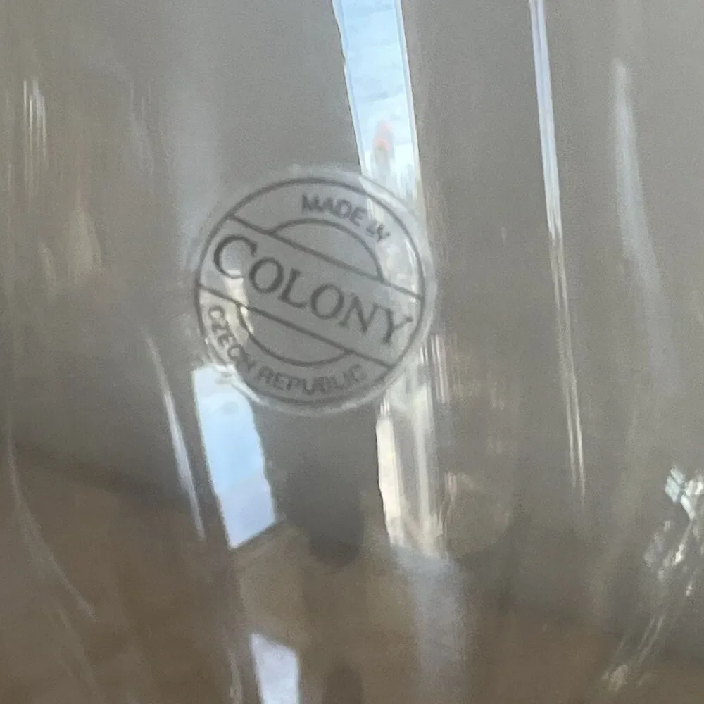 Wine Glasses Set Of Two Colony Weighted Bottom Czech Republic